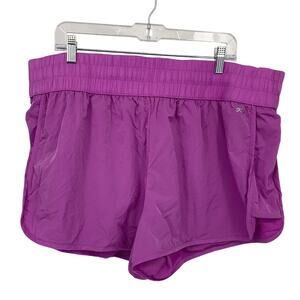 DSG High Rise Short Womens 2XL Purple 3" Inseam Smocked Waist Crinkle